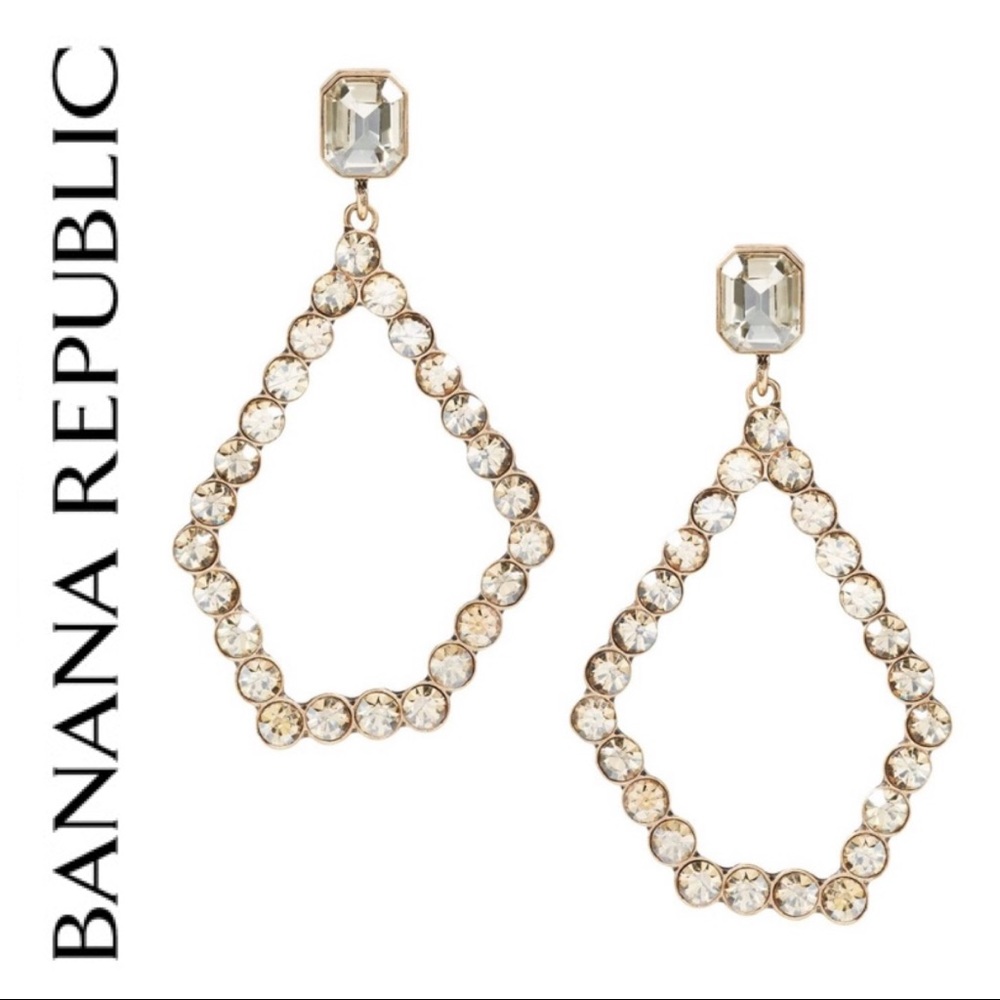 Banana Republic Jeweled Open Statement Earrings